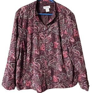 Dress Barn Women’s Paisley Floral Jacket with Pockets fully Lined Size 2X